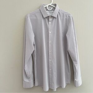 Mizzen + Main Button Down Shirt Men’s Large Trim Fit Blue Pink Check